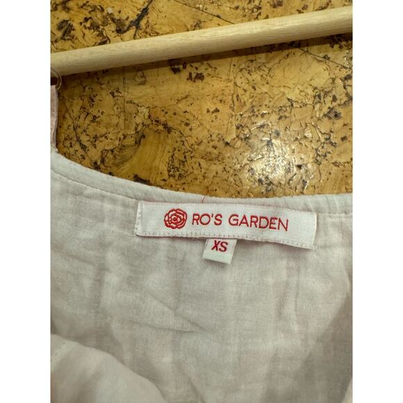 Ro's Garden Dress Anthropologie Tiered pastel floral 100% cotton maxi sun XS - Picture 10 of 13